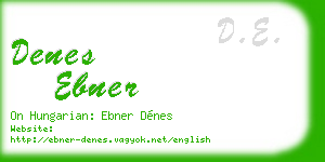 denes ebner business card